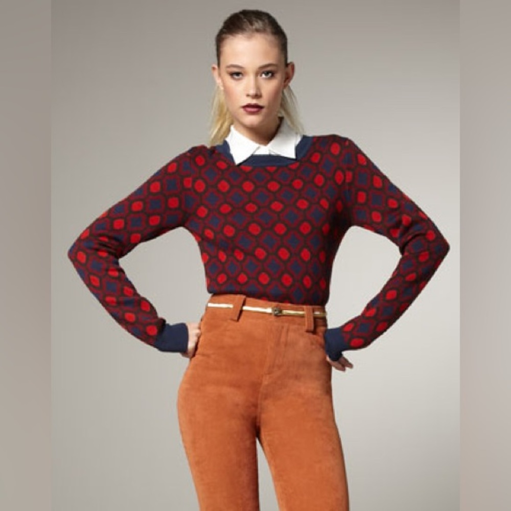 Alice & Olivia Lina Intarsia sweater. Size XS